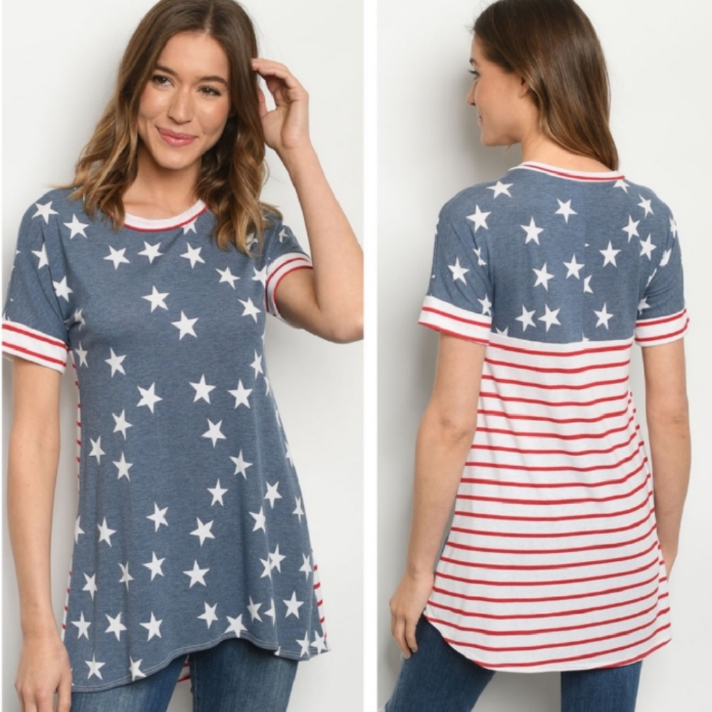 Price Drop 22%! Fun Flag Top - America Strong